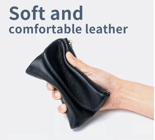 Unisex Pebble Leather Wallet, Short Genuine Leather Purse for Coins And Cards, Small Wallets for Women, 5.3In Short Genuine Leather Coin Card Holder, Genuine Leather Wallets for Men and Women (A)3