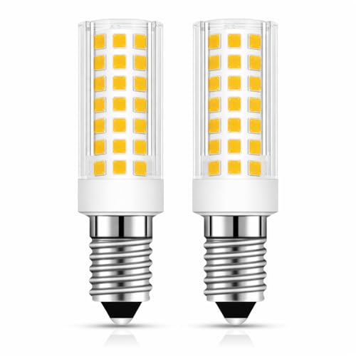 HARRFUNN E14 7W LED Bulb for Cooker Hood Ceilings Wall Home Lighting 630 Lumens 75 SMD LEDs Small Edison Screw in SES Replacement Energy Saving Non Dimmable Pack of 2 (Warm White-2700K)