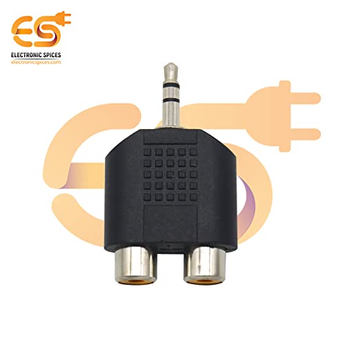 Image of Electronic Spices Single 3.5mm male to 2 RCA female dual splitter interface audio connector pack of 20pcs