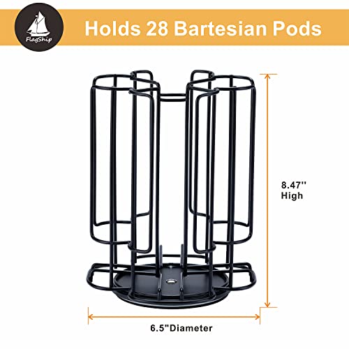 Support de dosettes Bartesian FlagShip en métal noir rotatif pour 28 capsules