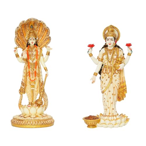 Image of Large Size Lakshmi Vishnu Ji Standing Statue MATA Laxmi Vishnu Blessing Murti Lakshmi Narayan Idol for Home Temple Diwali Pooja