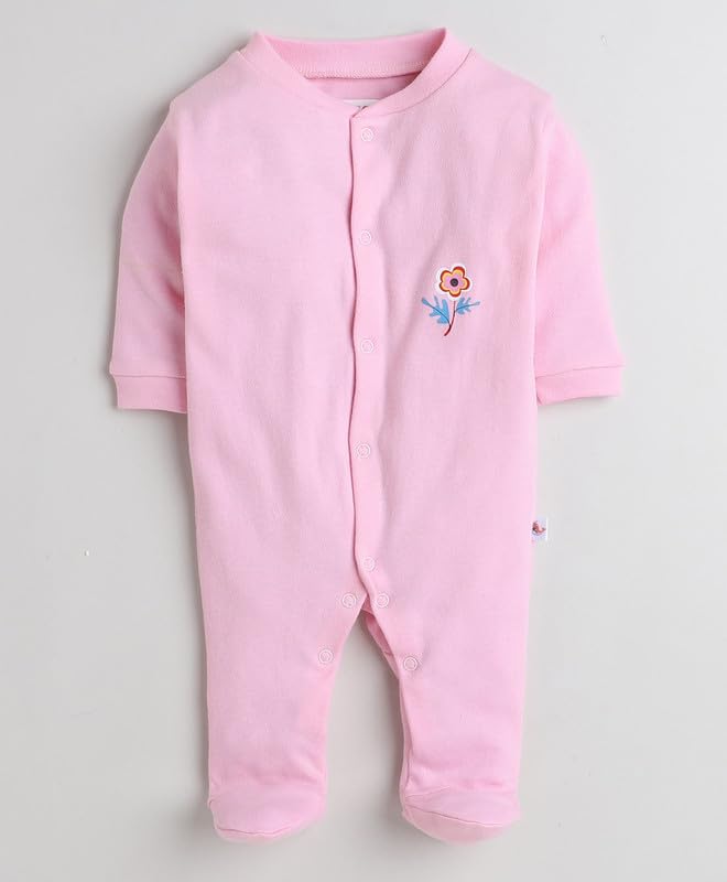 Image of BUMZEE Baby Girls Jumpsuit Baby & Full Sleeves Sleepsuit Pack Of 3