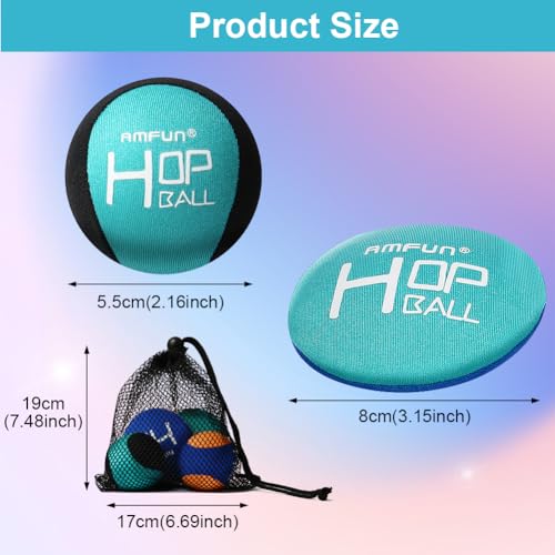 AMFUN 4 Stück Wasserball, Wasserhüpfball, Schnelltrocknender Lycra-Bezug Ball, Für Jugendliche und Erwachsene (Blue+Orange)