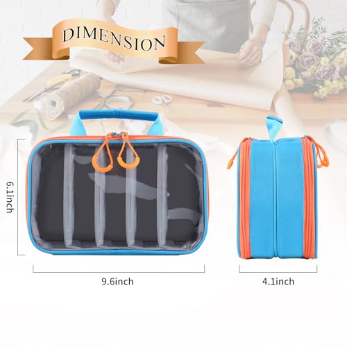 Image of Washi Tape Box Organizer Bag,Transparent Divider Closet Container Storage Bags,Desktop Tape DIY Sticker Roll Tape Holder Wrapping Ribbon Carry Case with Compartments,for Art Supplies