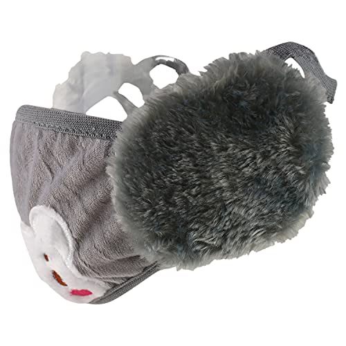 Image of Trendy Apparel Shop Kids Winter Animal Face Cartoon Bear Mask & Earmuffs