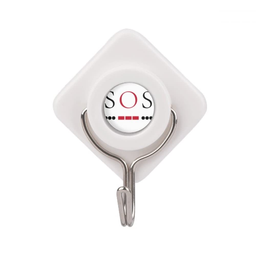 Morse Code Rescue Point Line Expression Adhesive Wall Hooks Hanging Self Sticky