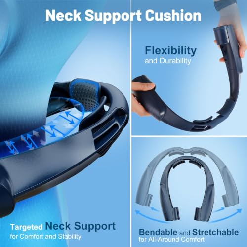 Image of 8000mAh Portable Neck Fan with 6 Powerful Speeds, 20H Runtime Cooling Fan | USB-C Rechargeable Fan,Hands-Free 360 Cooling Neck Fan,Twistable,Wearable Personal Fan Gift for Women Men Outdoor