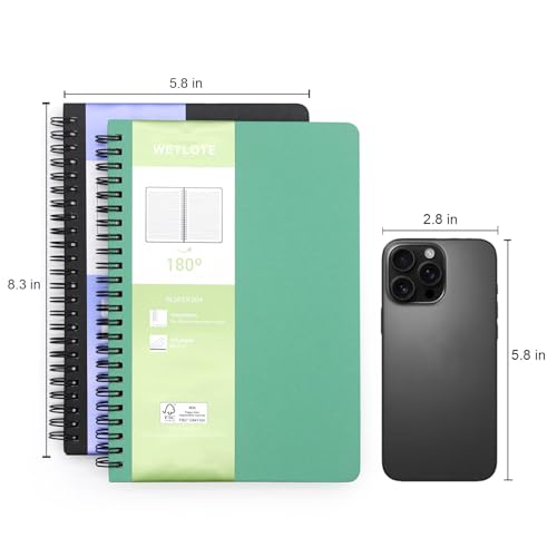 Carnet A5 ligné lot de 2 notes professionnelles couverture souple noir vert - 3