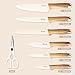 Hancorys Knife set, 13 Pieces Kitchen Knives Set, Nonstick Ceramic Anti-Rust Coating and Blade Guard, Holiday Gifts for Kitchen, Camping Essentials