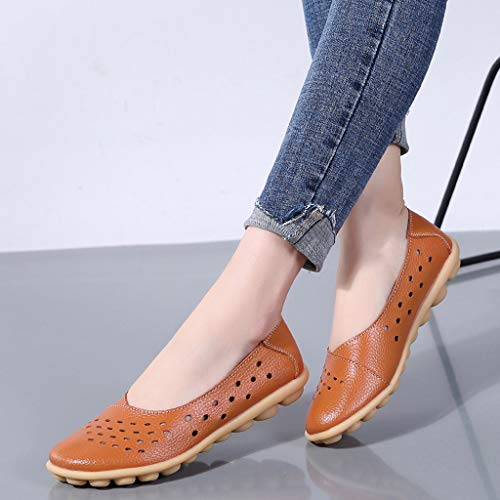 Fainosmny Sandals Shoes for Women\'s Breathable Casual Hole Shoes Large Size Peas Shoes Daily Flat Shoes Orange - Thumbnail 6