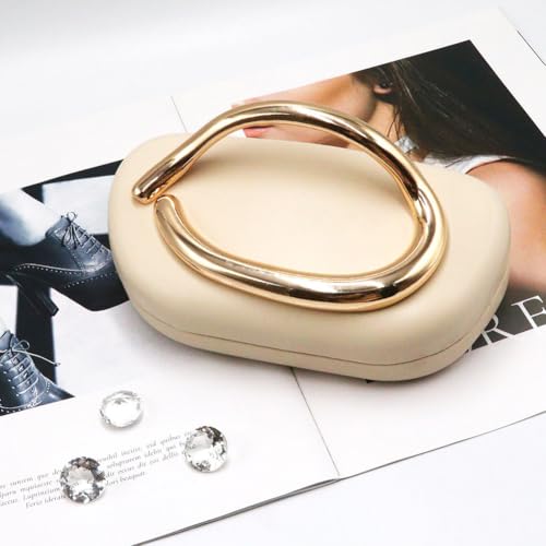 Image of Acrylic Clutch Purse for Women Classic Round Acrylic Evening Handbag Vintage Metal Handlebars Bag for Wedding Party Prom