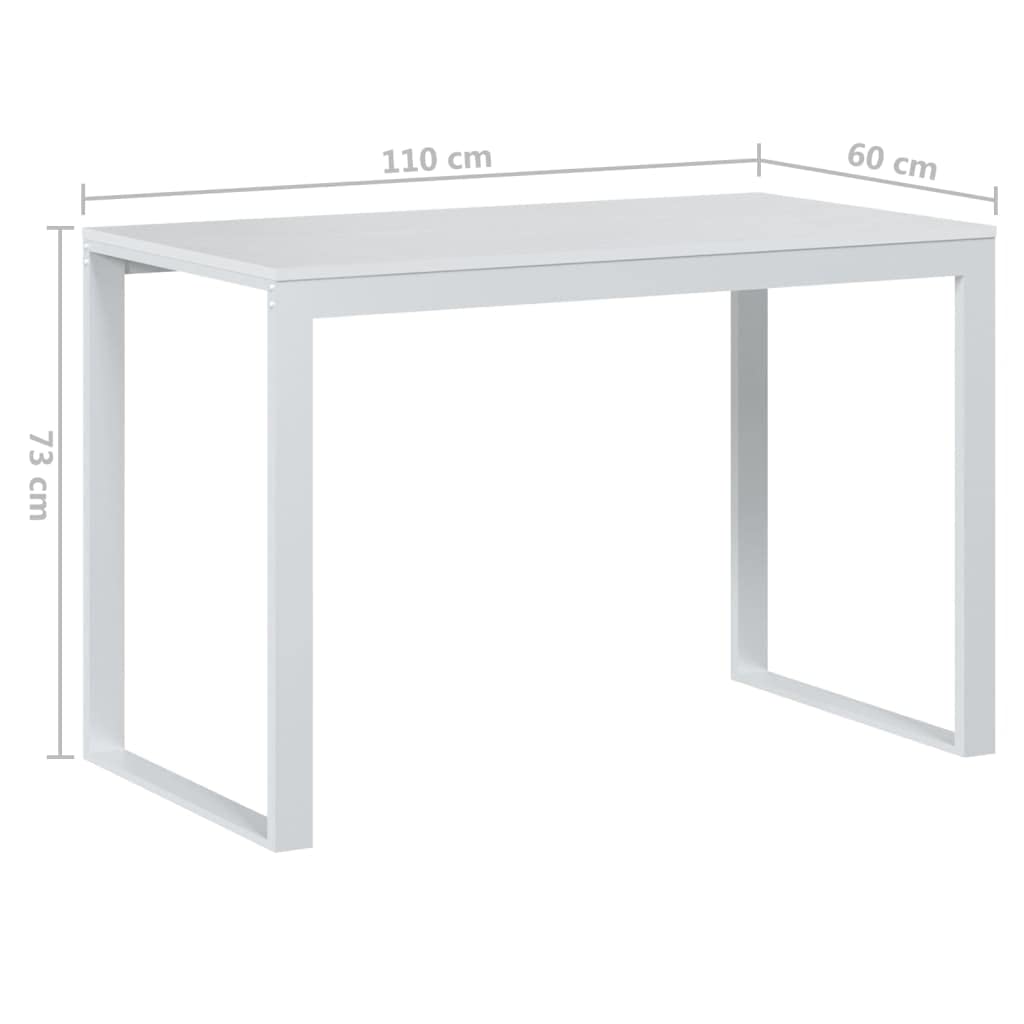 Scrivania Make Up Scrivania Gaming Tavolo Gaming Tavolo Da Lavoro Scrivania per Computer Bianca 110x60x73 cm in Legno Multistrato per Soggiorno Sala Studio Studio Camera Da Letto
