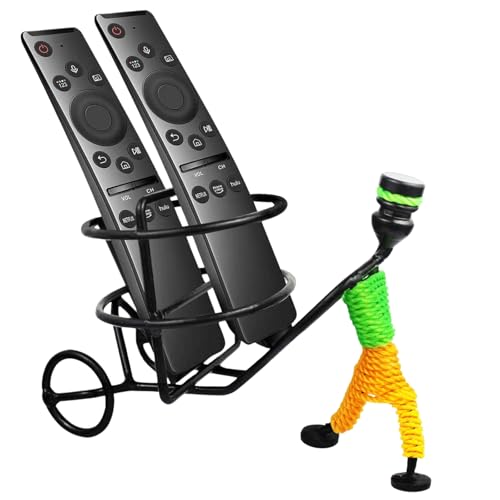 Metal Remote Control Holder Stand Strong & Durable Black Remote Organizer for TV, Space-Saving Desktop Stand for Home & ...