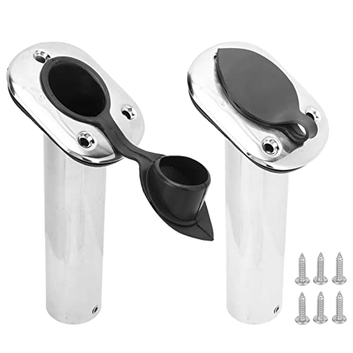 Fishing Rod Holder Porte Canne Encastrable 2Pcs Support de Canne à Pêche pour Bateau 9Insh Mount 316 Doublure en Pcv en Acier Inoxydable avec 30 ° pour...