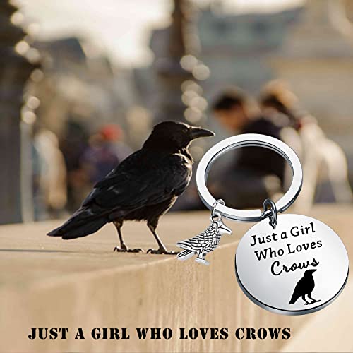 PLITI Crow Gift Crow Lover Gift Just A Girl Who Loves Crows Key rings Crow Bird Jewelry Raven Gift Crow Mom Gift3