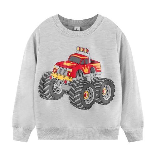 Image of Popshion Toddler Boys Sweatshirt Cotton Lightweight Kids Winter Warm Sweater Crewneck Pullover Tops