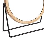 Amazon Basics Vanity Round Mirror with Bamboo Rim, Magnification, Tabletop Mount, Black, 7.2"L x 2.87 "W - Image 3