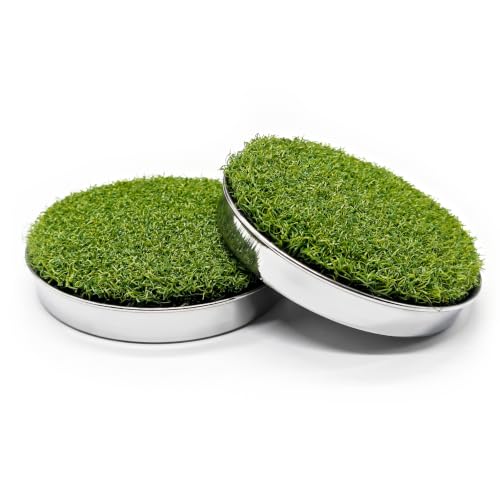 Image of KINGTOP Stainless Steel Golf Hole Cup Covers with Artificial Turf | 304 stainless steel base, artificial turf top, standard cup fit, foot-traffic resistance, multi-use practice putting greens