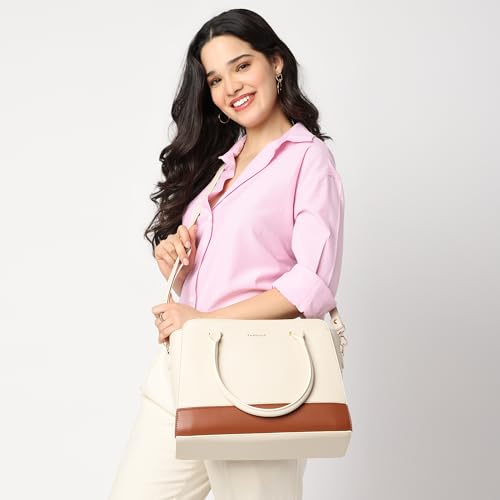 Image of Fastrack Satchelplay Handbag| Faux-Leather Women's Bag | Structured Bag with Top Handles & Adjustable Strap | Office, College & Casual Daily Use