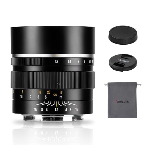 Lente Fijo 7artisans de 50 mm F1.2 APS-C 32° con Enfoque Manual y Gran Apertura, Compatible con Olympus y Panasonic MFT con Montura M4/3, Series GH/G9/GX/GF/BGH.