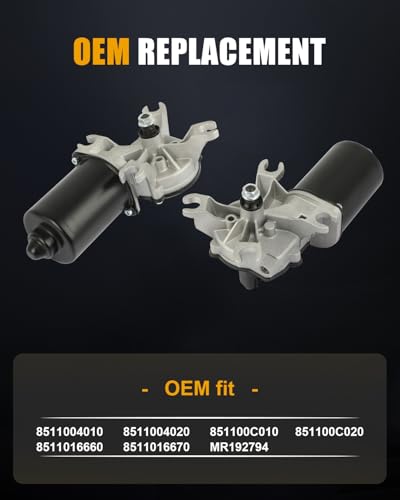Image of ROADFAR Front Windshield Wiper Motor for Mitsubishi for Galant 1999-2003 | Fit For Toyota For Sequoia 2001-2007|For Tacoma 1998-2004|For Tundra 2000-2006|Replace 8511016670|MR192794|5 Pins