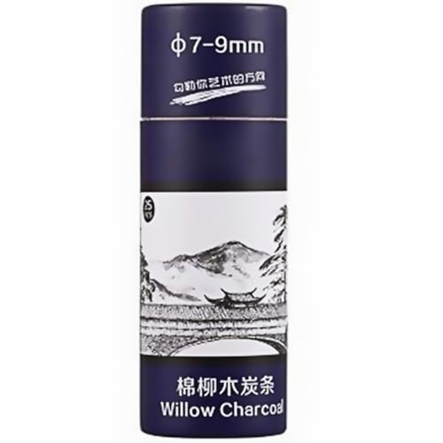 Zerodeko 25 Barras de Dibujo Carbón de Sauce 7-9 Mm, Set de 25 Unidades para Pintura al Carboncillo, Herramientas para Dibujo Artístico y Bocetos, Palitos de Carbón para Artistas