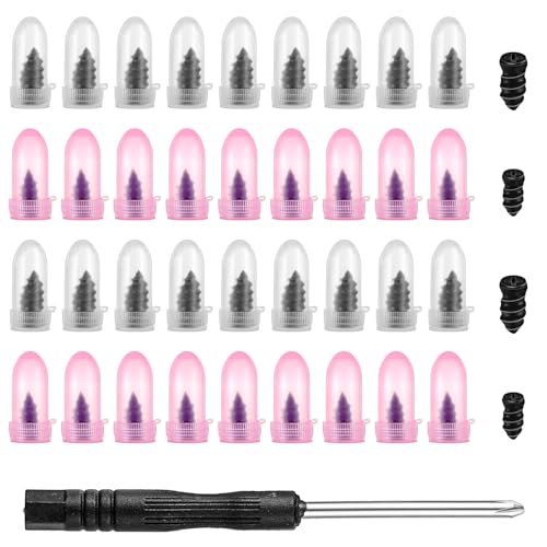 Image of Lusofie 40PCS Tire Repair Rubber Nail Kit Black Vacuum Tire Repair Rubber Nail with Plugs Fast Tool Self Service Nails Portable Screw and Screwdriver Kit for Car Motorcycle Truck ATV Puncture (Black)