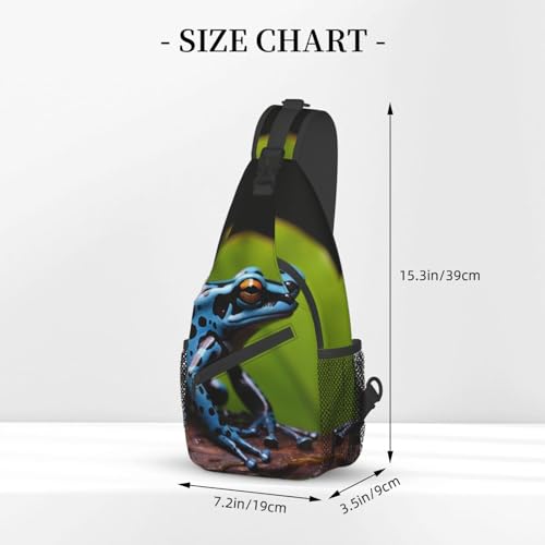 Mochila tipo sling con diseño azul ajustable unisex miniatura 3