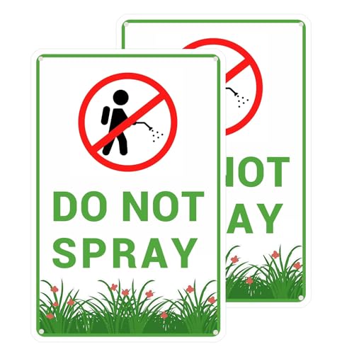 Do Not Spray Sign Yard Sign-2 Pcs 12x 9 Outdoor No Pesticide Yard Sign Durable Metal Material Fade Resistant UV Protected Weather Resistant Easy to Mount