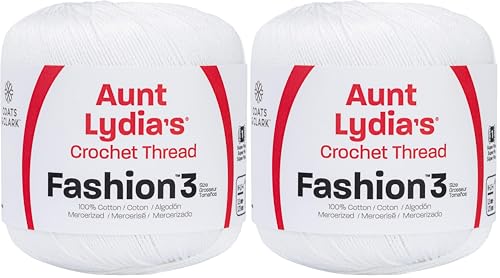 Image of Red Heart Fashion Crochet Thread, White (Pack of 2)