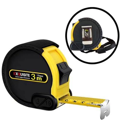 ATB-Foger 1 Pack 3M/9.84ft Tape Measure Stainless Steel Retractable Measuring Tape 19MM Straightness 1.8M Waterproof Tape Measure, Retractable Double Sided Graduated