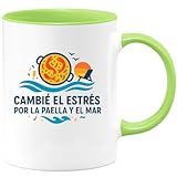 quotedazur - Taza Divertida Cambié el estrés por la paella y el mar - Regalo Jubilación, regalo jubilado, despedida Para Mujer