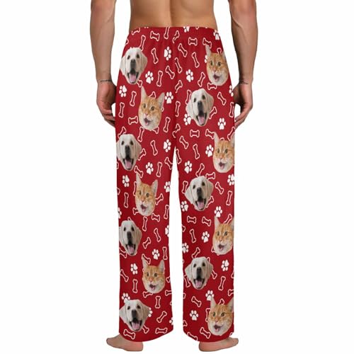 Personalized Face Pajama Photo Pajamas Pants for Men, Custom Pets Dogs Cats Pajamas Bottom Sleepwear Bottoms3