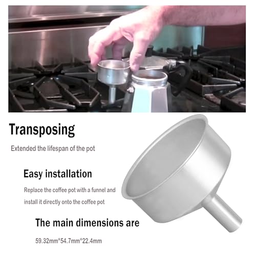 Espresso Maker Filter Basket,moka pot 3 cup Replacement Funnel,moka pot filter,Fit for Moka Express,Fiammetta,Break,Dama,Moka Timer and Rainbow (1 Pcs 3 Cup)