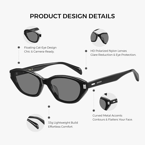 Image of Vintage Polarized Cat-Eye Sunglasses for Women UV Protection, Exclusive Eyewear Brand of EssilorLuxottica