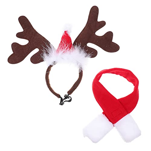 Set de Disfraz Navidad para Perro con Cuernos de Reno y Bufanda