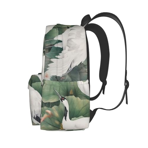 Travel Backpack for Women Men Dancing Cranes Casual Daypack Large Capacity Nurse Bag3