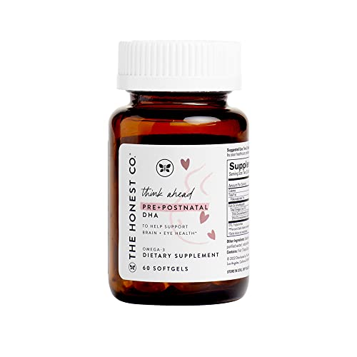 Image of The Honest Company Think Ahead Pre + Postnatal DHA Supplement | NSF-Certified, Non-GMO | 60 Count Softgels