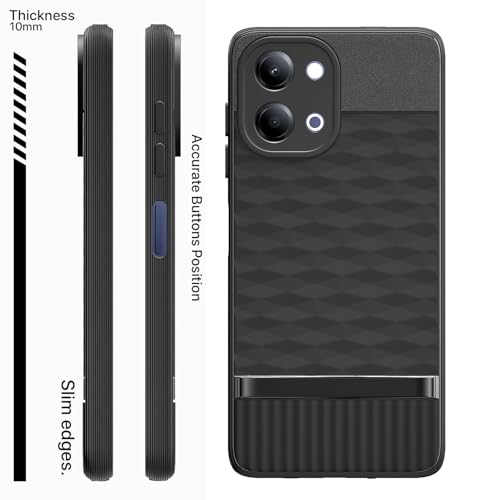 Image of Pikkme Back Cover for Vivo Y11 5G Camera Protection 3D Hexa Cube Design Silicone Protective Bumper Case (Black)