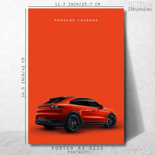 Image of Live Mad Live Crazy Porsche Cayenne Portrait Single Wall Paper Poster, A3 Size, 16.5L X 11.7W Inches Unframed Art Prints - Home, Bedroom, Living Room & Decor - Aesthetic, Matt Finish, Frame Not Included
