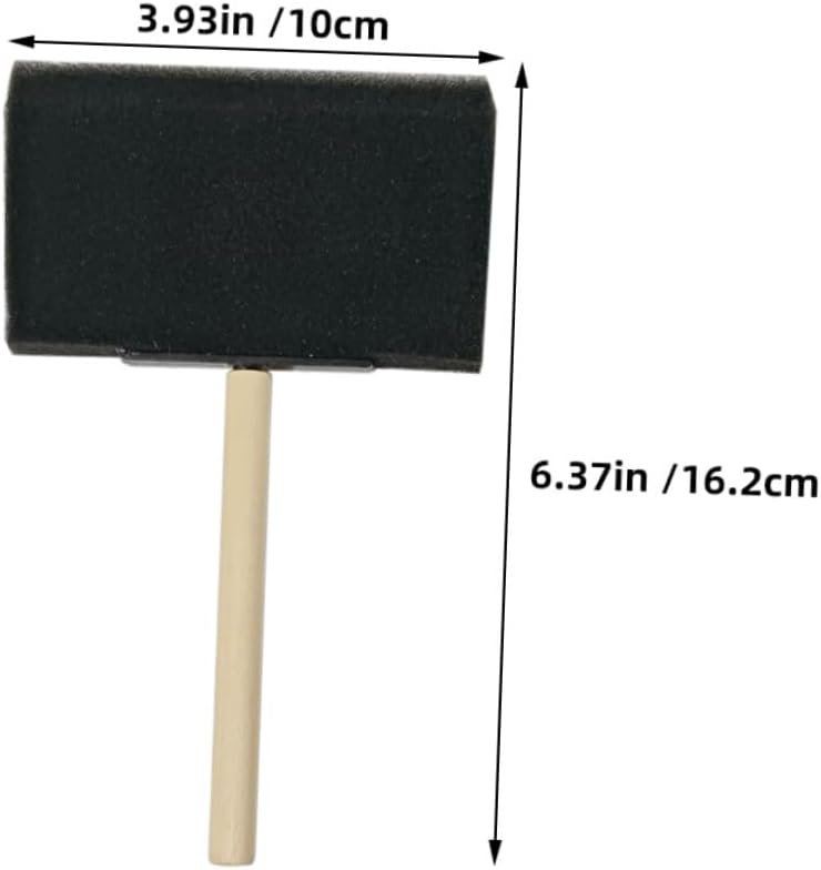 NUOBESTY 25pcs Black Foam Paint Brushes 4 Inch with Wooden Handles for DIY Craft Painting, School Art Supplies Sponge Brushes for Painting and Staining Projects