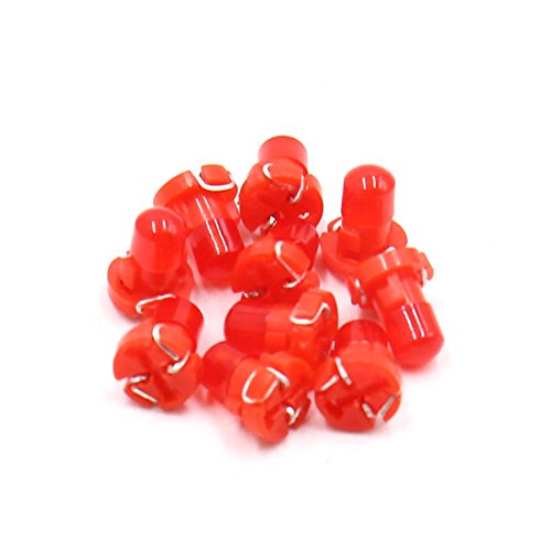 10 luces LED T3 rojas para tablero de auto 12V miniatura 1