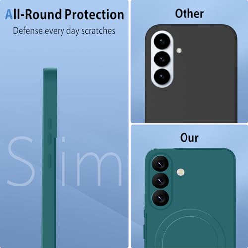 Coque Samsung S26 MagSafe silicone souple verte