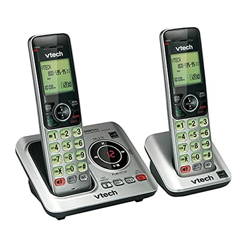 VTech CS6629-2 DECT 6.0 Expandable Cordless Phone with Answering System and Caller ID Call Waiting, Silver with 2 Handsets