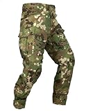 MERJAZ Tactical Pants for Men Water Resistant Hiking Pants Camo Cargo Pants with 10 Pockets No Belt and Kneepad CP Camo 32