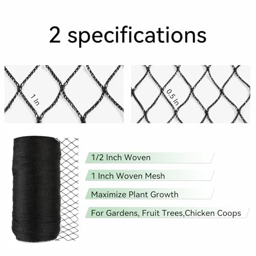 Bird Netting 25x100 FT 1 Inch Mesh Heavy Duty Woven Mesh Netting by xihakey - Used condition - Image 4
