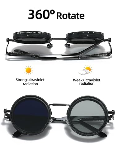 Adjustable Tint Sunglasses, Nd Filter Polarized Lens Glasses, 1-9 Gears Steampunk Nightshift Prescription Glasses for Men4