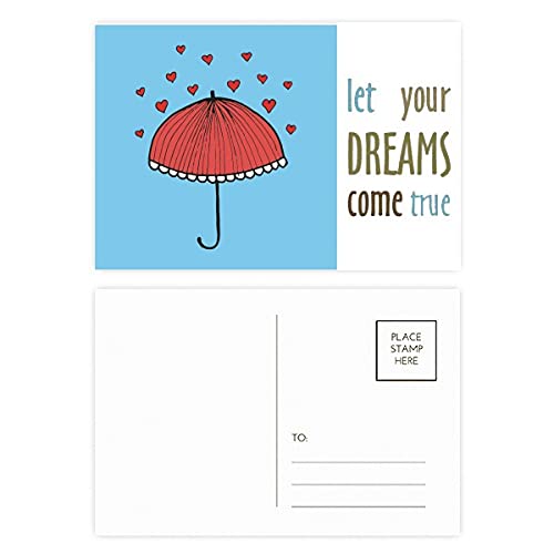 Cartes postales parapluie dentelle rouge cœur papeterie originale lot de 20