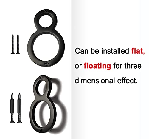 6 Inch Nach Floating Mount Shadow House Address Number For Outside Or Inside, Metal Modern House Numbers For Mailbox, Front Door, Maximum Rust Protection, Black Aluminum, Number 8, Hh-Sdw6-Blk-8 #TOP1