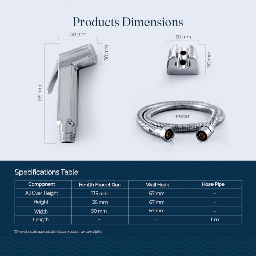 Image of JAL ABS Health Faucet Set for Toilet | Jet Spray Gun with Hose Pipe & Hook